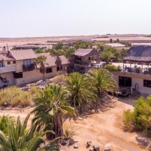 Gecko Ridge Swakopmund: Luftaufnahme der Anlage mit Palmen
