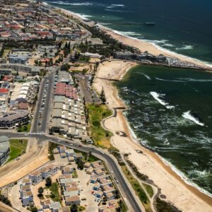 Luftaufnahme von Swakopmund und der Atlantikküste