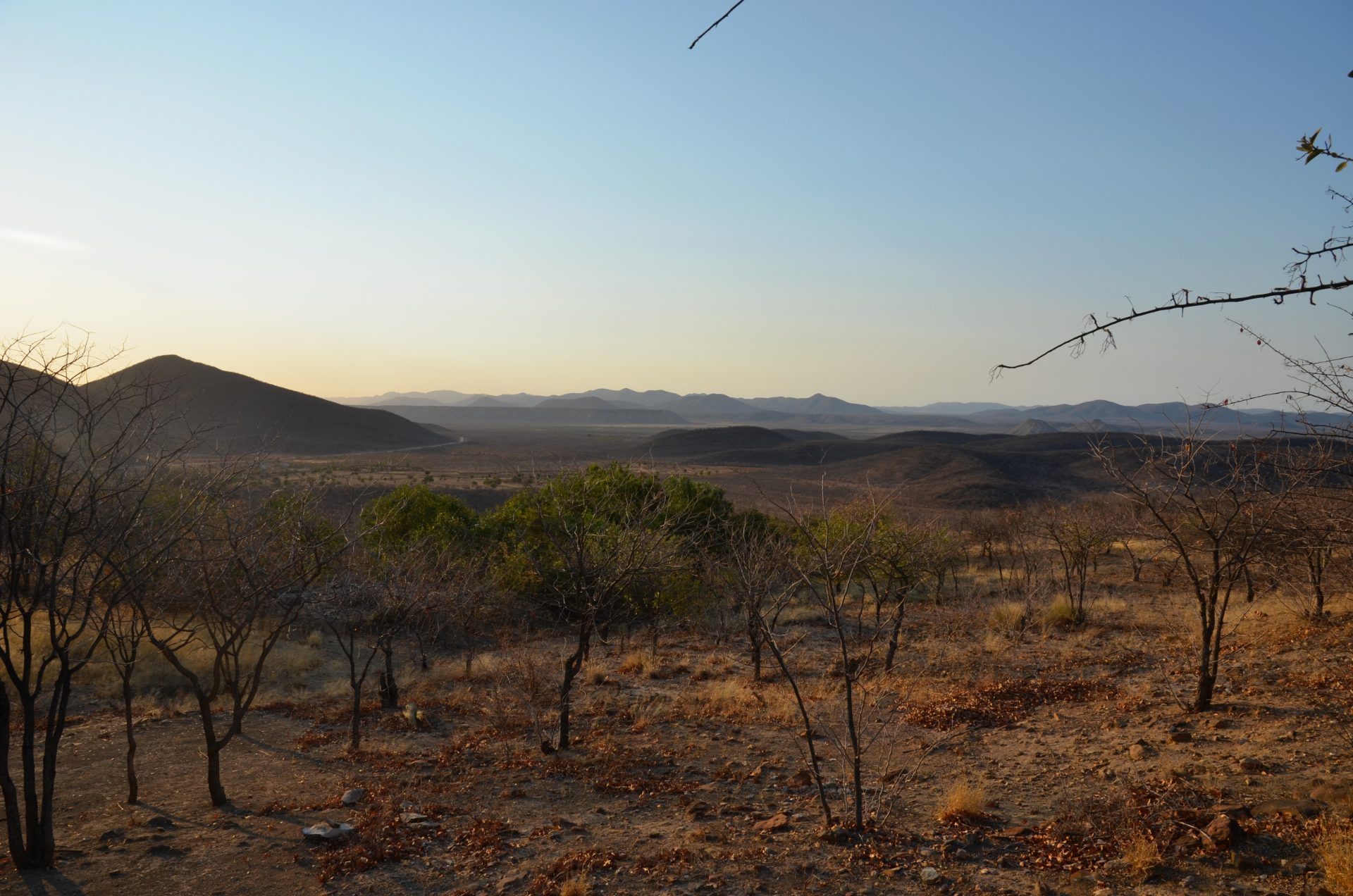 Blick über die Landschaft der Region Kunene bei Opuwo, Namibia